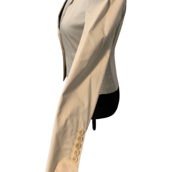 BCBG MAXAZRIA Cream Rouched Panel Jacket Size XS - Picture 4 of 12